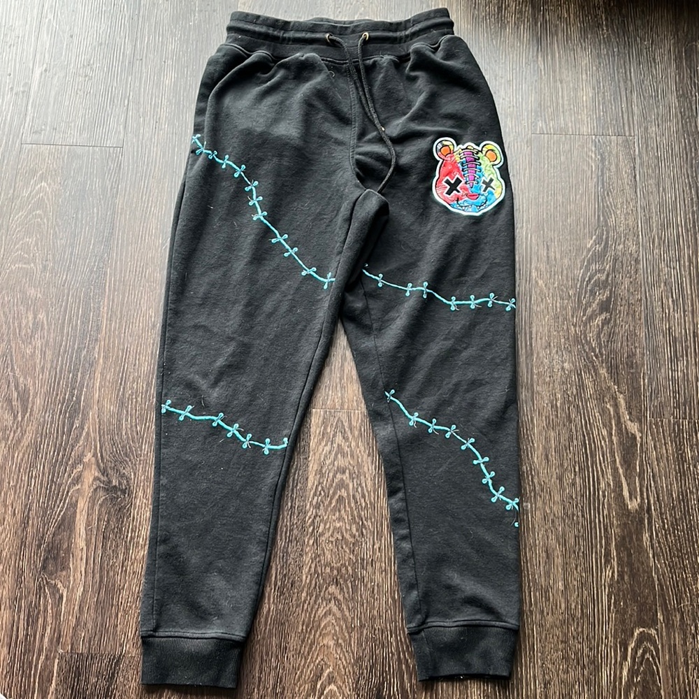 Colorful Bear Black Joggers